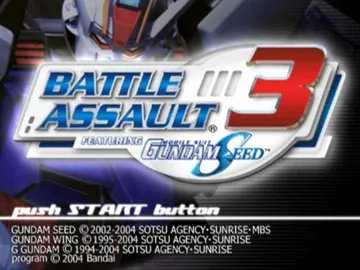 Battle Assault 3 featuring Gundam Seed screen shot title